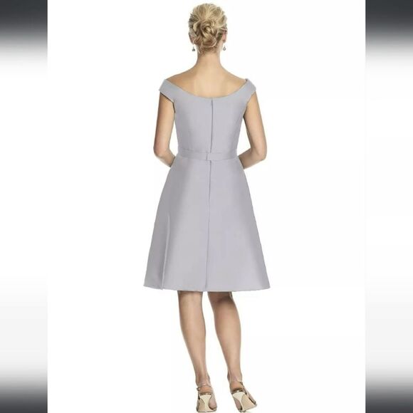 NWT Alfred Sung Twirl‎ Pink Off The Shoulder Cocktail Dress Size 8 - Picture 9 of 9